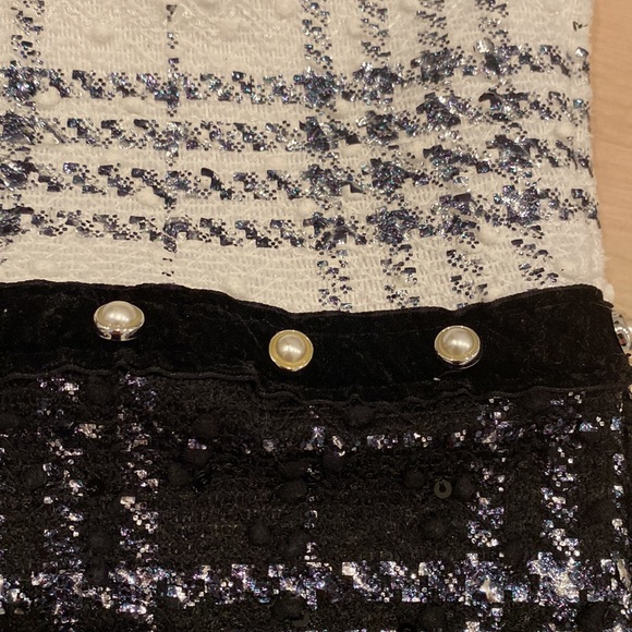 Les Tout Petits made in usa girls silver shimmer white black Pearl waist dress - Picture 4 of 13